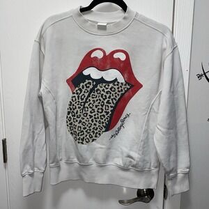 Zara Girls Rolling Stones Cheetah Tongue Crewneck Sweatshirt 12/13